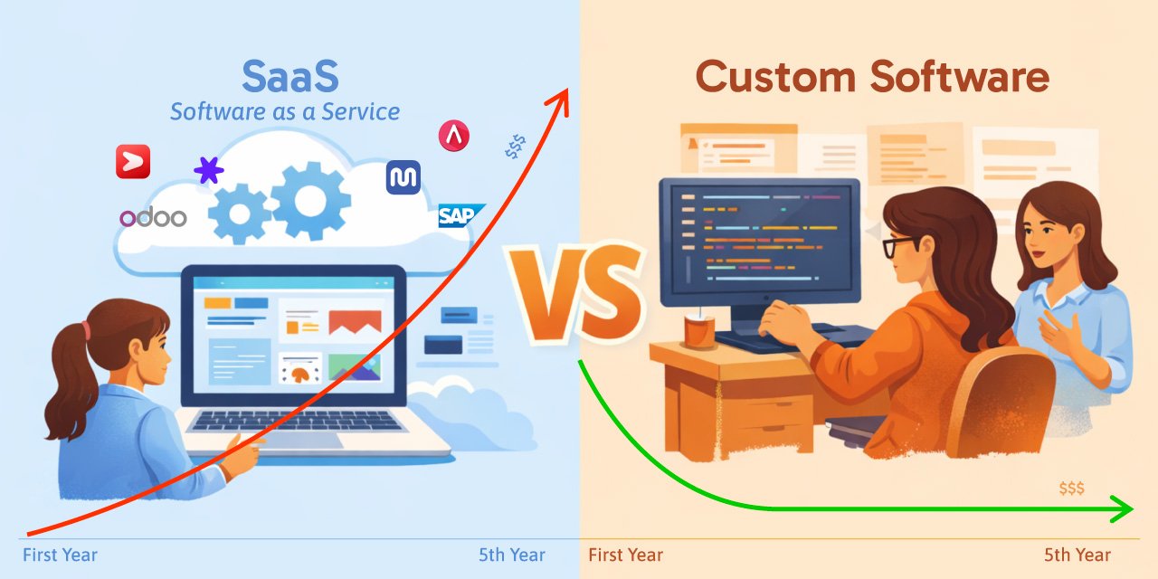 SaaS Looks Affordable at First… Until You Run the Numbers (5-Year Cost Simulation)